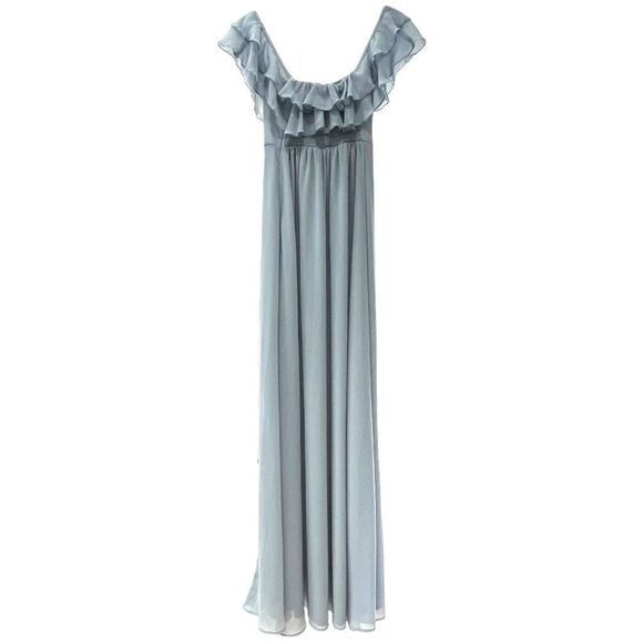 SHOW ME YOUR MUMU Women's Emma Ruffle Maxi Dress In Silver Sage Crisp Size XS NE - Picture 10 of 16